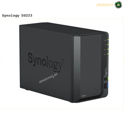 Synology DiskStation DS223 2-Bay NAS with Realtek RTD1619B Quad-Core 1.7GHz and 2GB RAM | DS223.Synology DS223 NAS device on a white background
