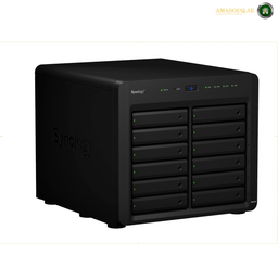 Synology DiskStation DS2422+ 12-Bay NAS AMD Ryzen V1500B 4GB RAM | DS2422+. Black Synology NAS device on a white background