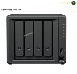 Synology DiskStation DS925+ 4-Bay NAS AMD Ryzen V1500B 4GB Dual 2.5GbE | DS925+. Synology DS925+ NAS device on a white background