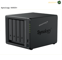 Synology DiskStation DS925+ 4-Bay Network Attached Storage Front View | DS925+. Synology DS925+ NAS device with 'amasouq.ae' branding on a white background