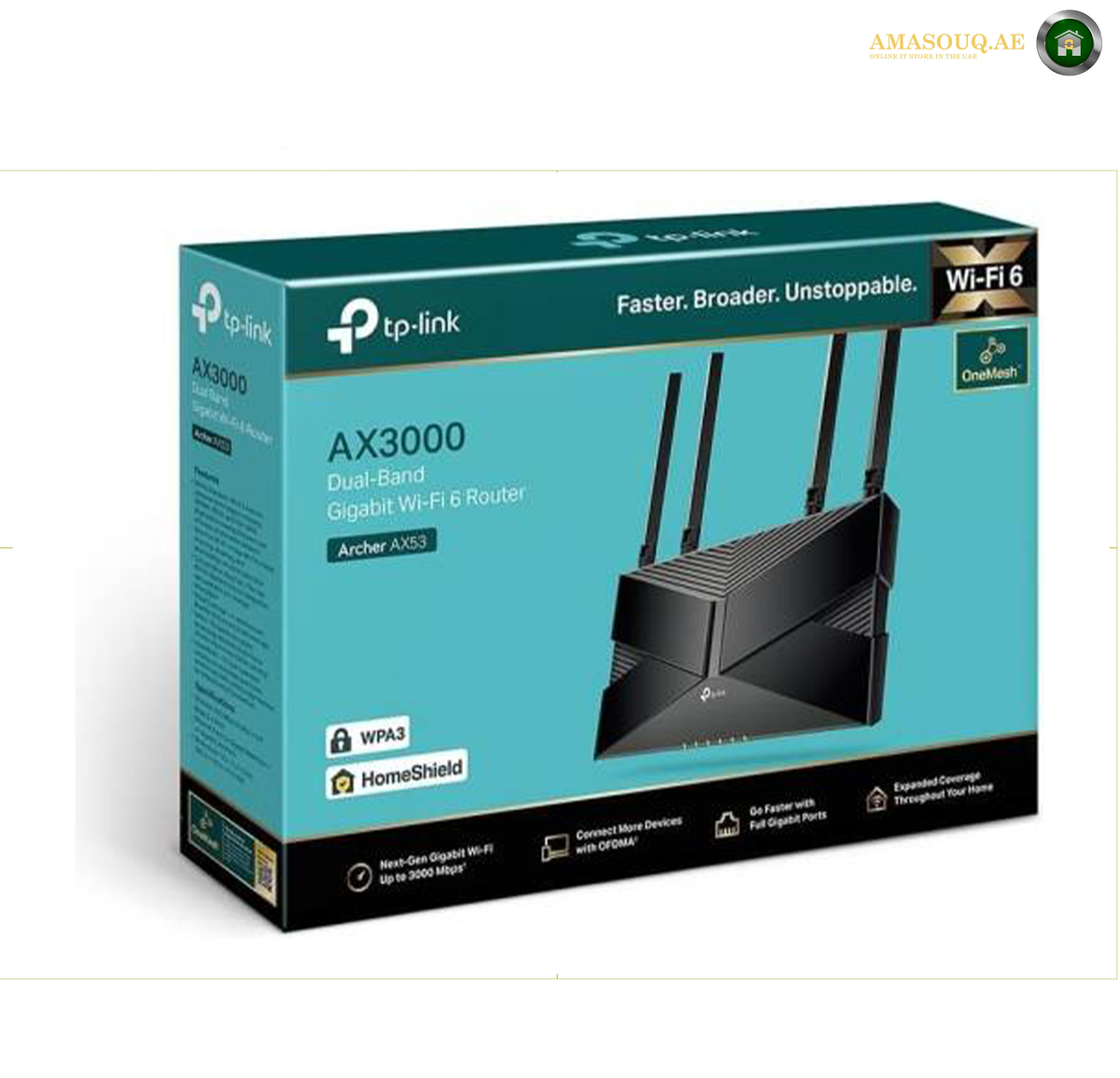 TP-Link Archer AX53 Router with One Gigabit WAN and Four Gigabit LAN Ports