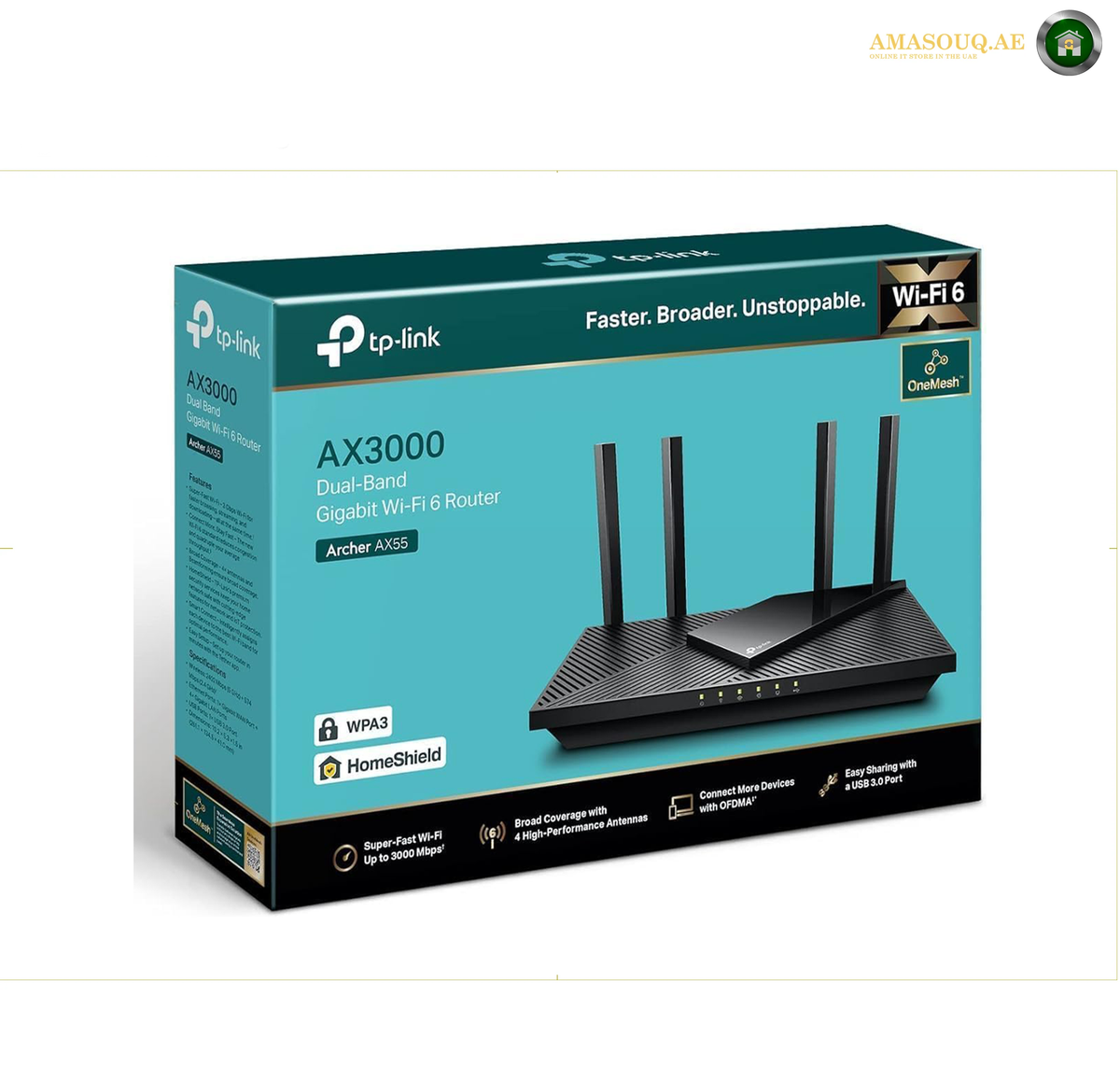 TP-Link Archer AX55 Dual-Band 2.4GHz and 5GHz Wi-Fi 6 Router
