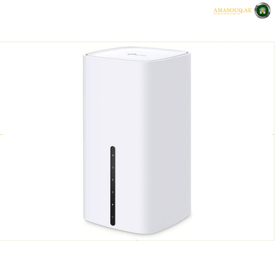 TP-Link Archer NX200 5G AX1800 Wi-Fi 6 Gigabit Router front view | NX200. A white rectangular electronic device with rounded corners, featuring a vertical black status indicator window on the front, shown against a plain white background.