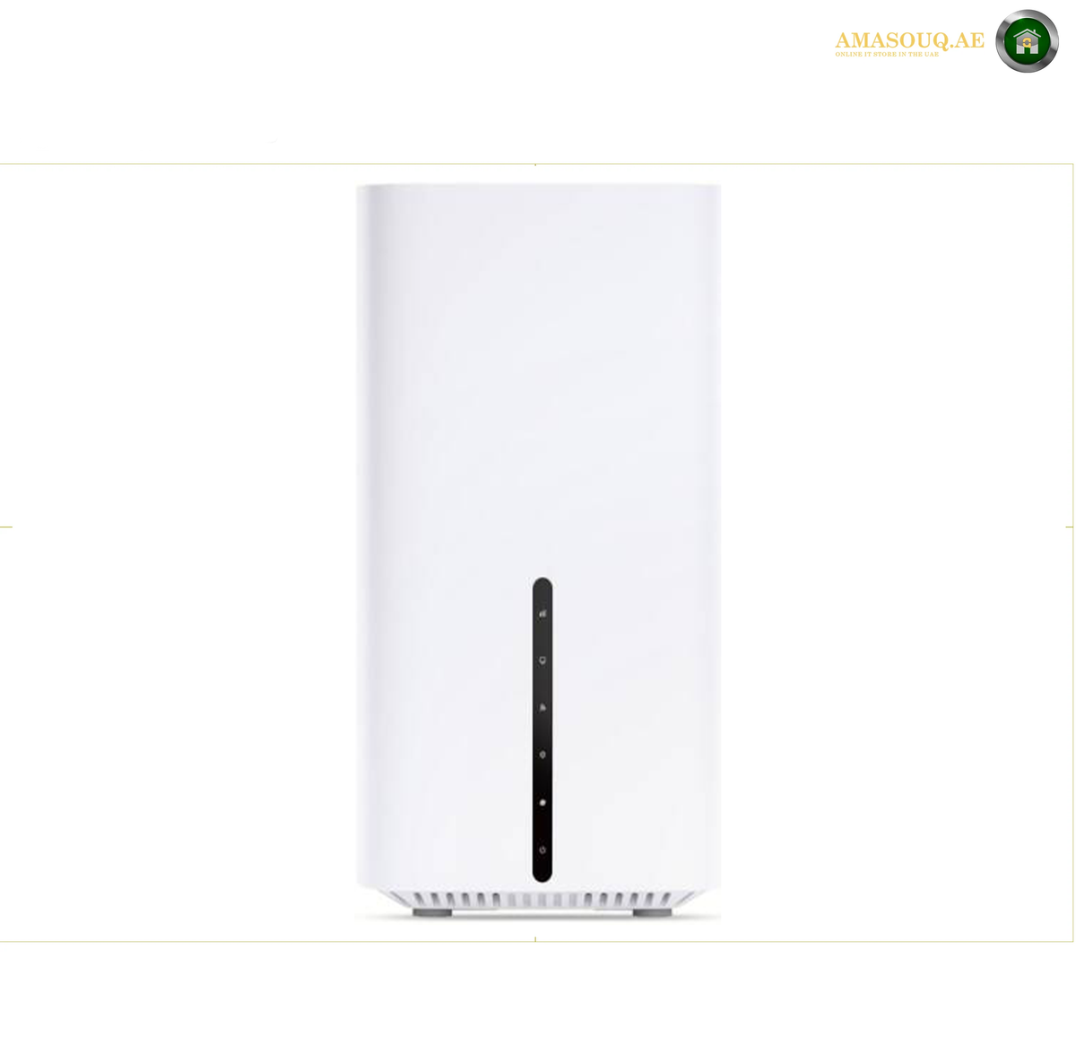 TP-Link Archer NX200 5G wireless router product design | NX200. A white rectangular electronic device with a vertical black indicator panel on the front, shown against a plain white background.
