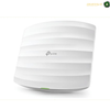 TP-Link EAP223 AC1350 wireless ceiling mount access point front view. A white TP-Link outdoor Wi-Fi access point with a curved, ribbed design and a small green indicator light, shown on a white background.