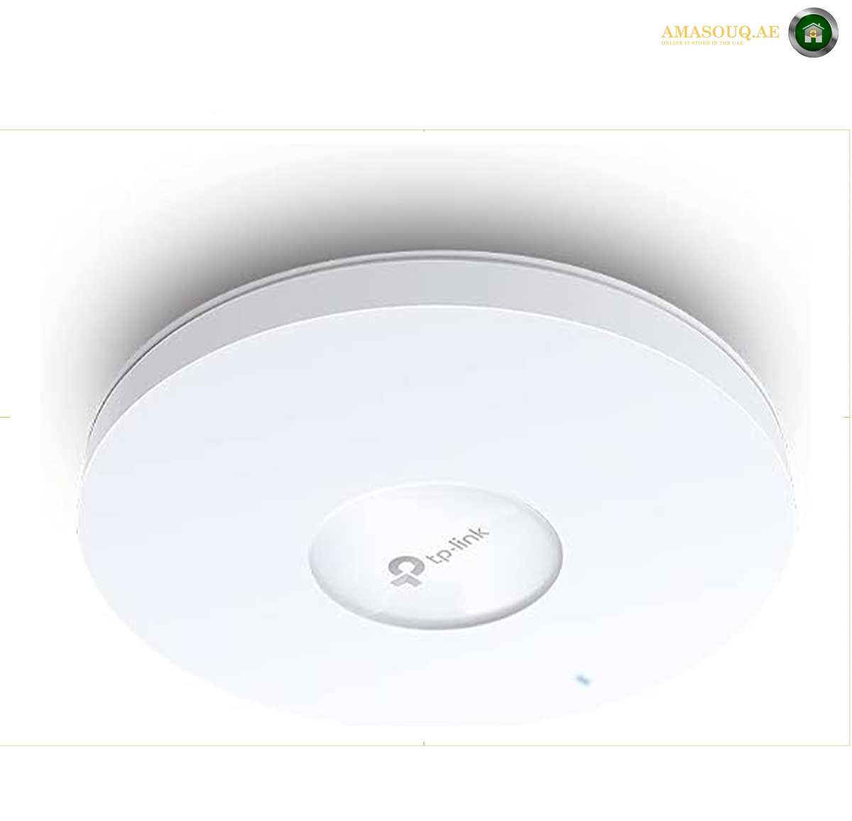 TP-Link EAP653 UR ultra-range wireless access point designed for extended Wi-Fi coverageA white TP-Link wireless access point shown from a top-down angle against a white background. 