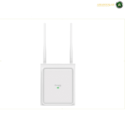 TP-Link EAP725-Outdoor BE3600 Wi-Fi 7 indoor outdoor access point front view. A white TP-Link wireless access point with a small blue indicator light, shown against a plain white background.