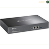TP-Link Omada OC300 hardware controller front view | OC300. A TP-Link Omada OC300 8-port Network Controller in a matte black finish, shown from a three-quarters angle on a white background.