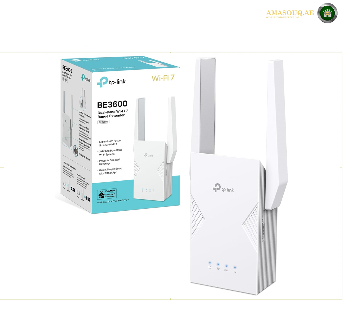 TP-Link RE225BE BE3600 Dual-Band Wi-Fi 7 Range Extender