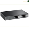 TP-Link TL-SF1024D 24-Port Network Switch Front View. A black TP-Link 24-port Gigabit Ethernet switch, model TL-SG10800, shown from a three-quarters angle on a white background.