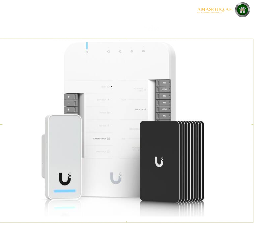 Ubiquiti G2 Starter Kit, Door Hub, G2 Reader, 10x Access Cards, PoE Passthrough, White & Blue LEDs, Polycarbonate & Glass Material, IP55 Weatherproofing, White | UA-G2-SK