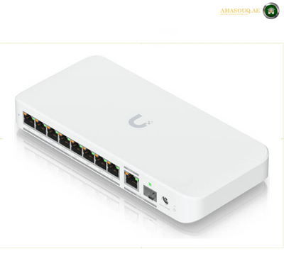 Ubiquiti Flex 2.5G PoE Switch, 8x 2.5 GbE RJ45 Ports, 60Gbps Switching Capacity, 196W PoE Budget, Port Isolation & Mirroring, Flow & Storm Control, White | USW-Flex-2.5G-8-PoE