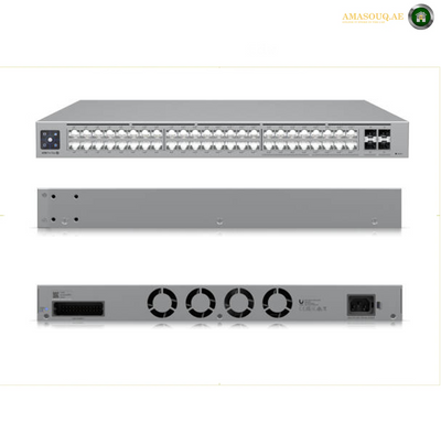 Ubiquiti Pro Max 48 PoE Network Switch, 1.3" Touchscreen, 32x GbE RJ45 ports, 224 Gbps Switching Capacity, 720W Total Available PoE, SGCC Steel Material, Black | USW-Pro-Max-48-PoE